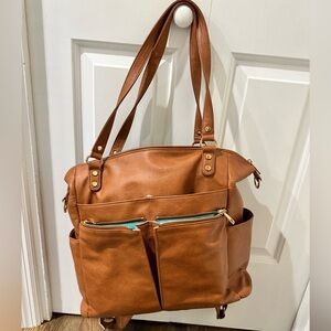 Brown Convertible Diaper Bag Tote: MOMINSIDE